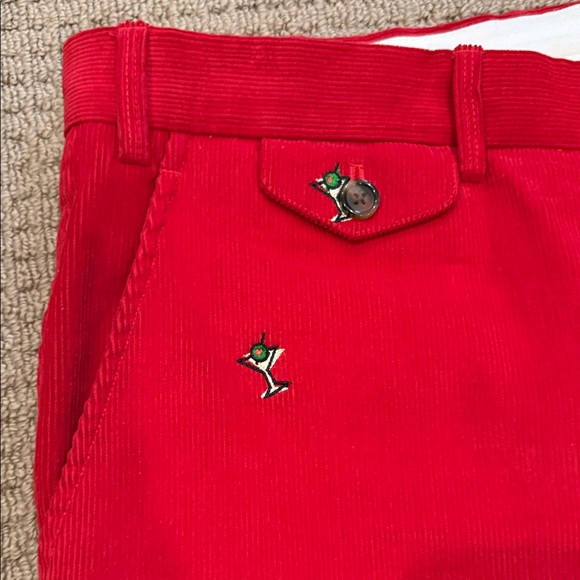 J. McLaughlin Men’s Size 38 Martini or Christmas Embroidered Corduroy - Picture 2 of 8